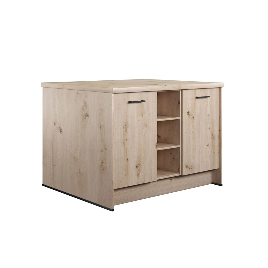 Kücheninsel Impuls Küchen IBZ4123J1 in Eiche Hell Holznachbildung mit modernem Design und Soft-Close-Türen, Breite: 123,4 cm - Bild 2