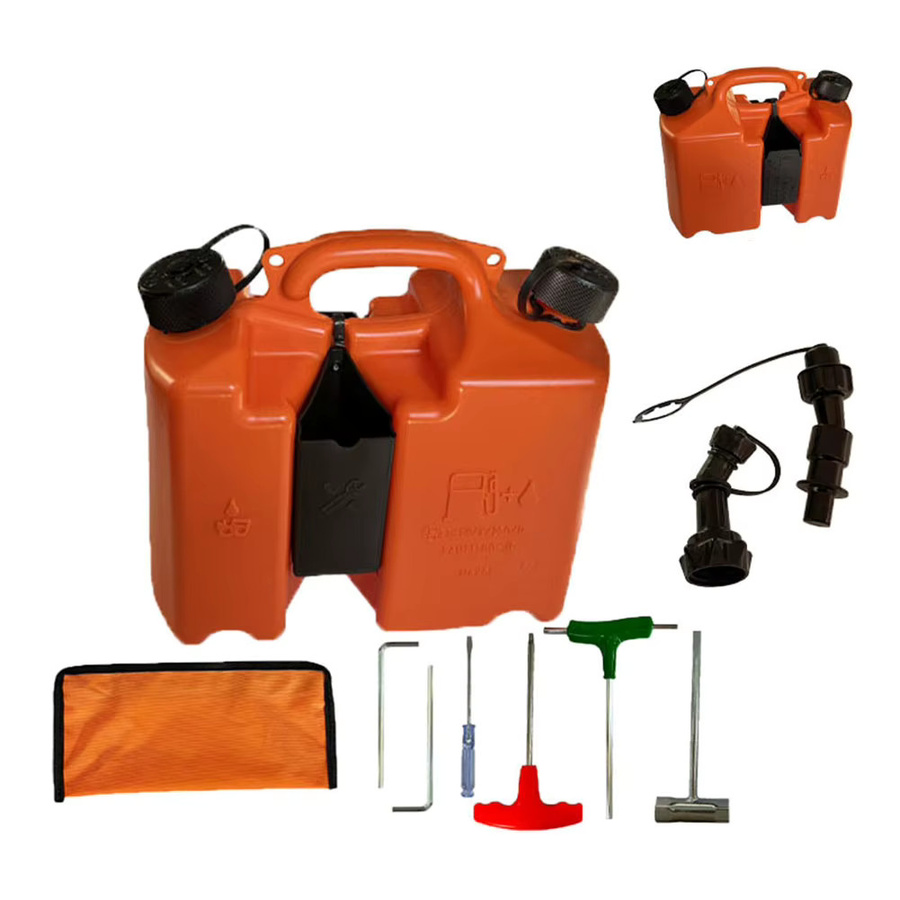VIBRATITE Kettensägen-Kraftstoffbehälter mit Smart-Control-Ausgießstutzen-Verlängerungskit, Farbe: Orange, 5 l Kraftstoff und 3 l Ölkapazität, Werkzeug 0000-881-0113 - Bild 2
