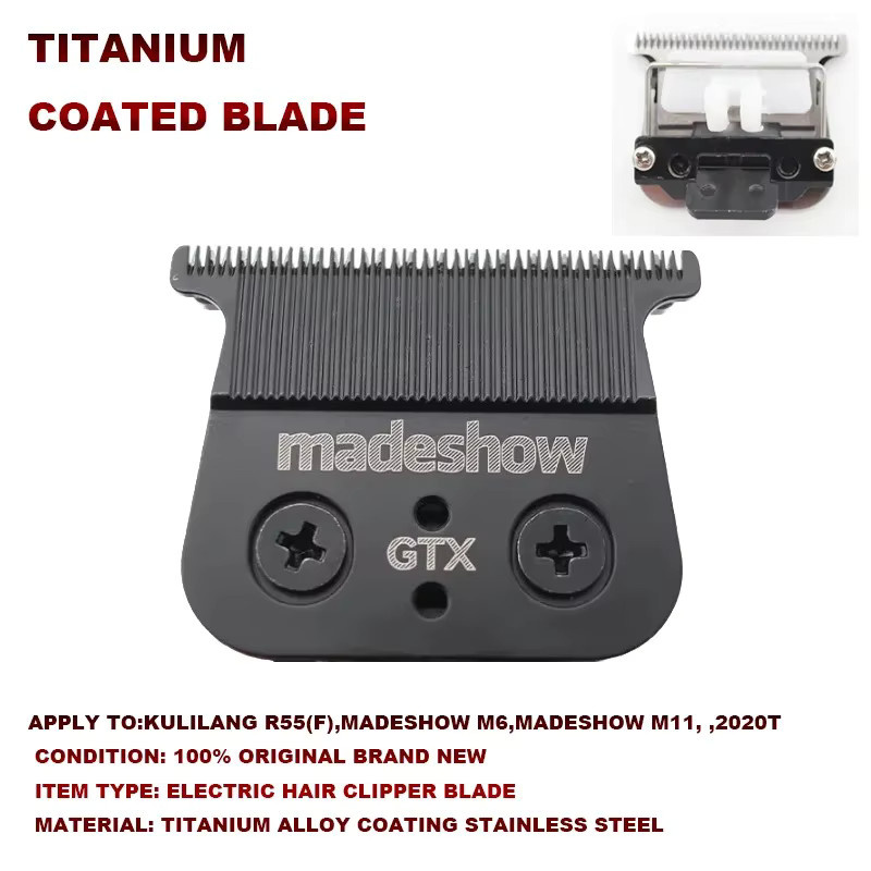 BRDCLIP Professionelle Ultra Dünne Original Klinge für Haar Trimmer Madeshow KULILANG M6 M11 R55, Schwarz, 0mm Cutter Kopf Clipper Ersatz Zubehör - Bild 4