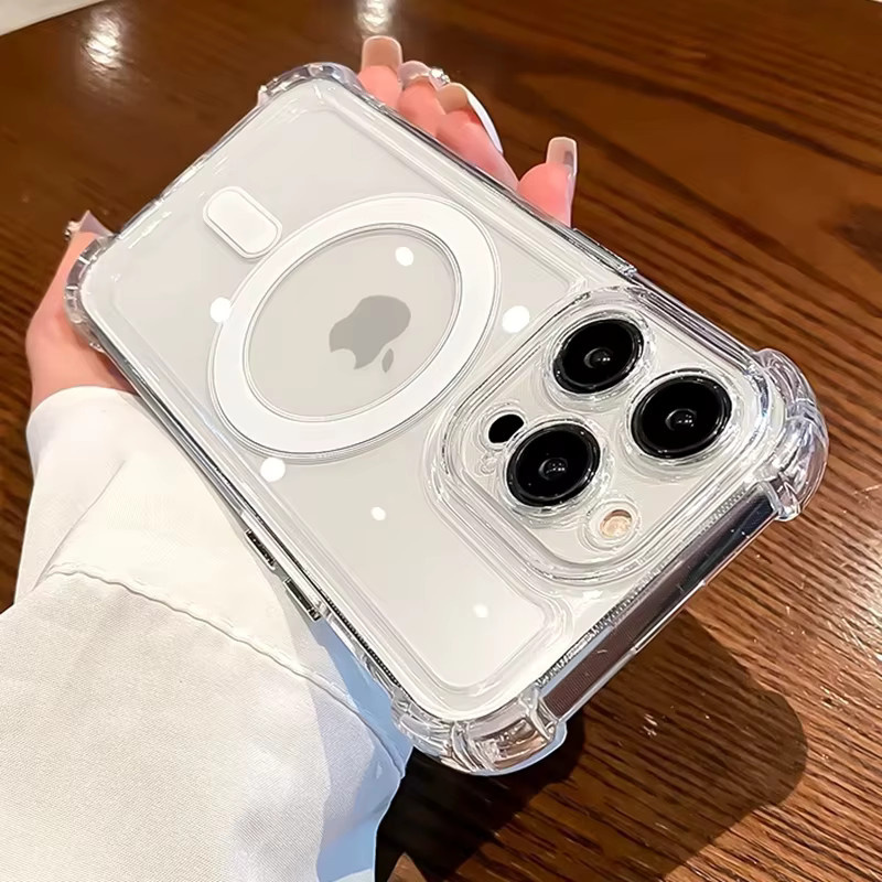 CYYWN Stoßfeste transparente MagSafe Schutzhülle für iPhone 11 bis 17 Pro Max Plus mit magnetischer kabelloser Ladefunktion - Bild 2