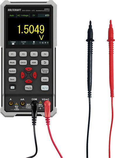 Voltcraft DSO-2202H + AFG Hand-Oszilloskop 200 MHz 2-Kanal 1 GSa/s 8 kpts 8 Bit in Grau - Bild 2