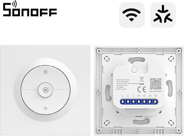 SONOFF Orb-DIM Matter Smart Dimmer Switch MINI-DIM-E, Wi-Fi Dimmer mit Energiemonitoring, weiß - Bild 1