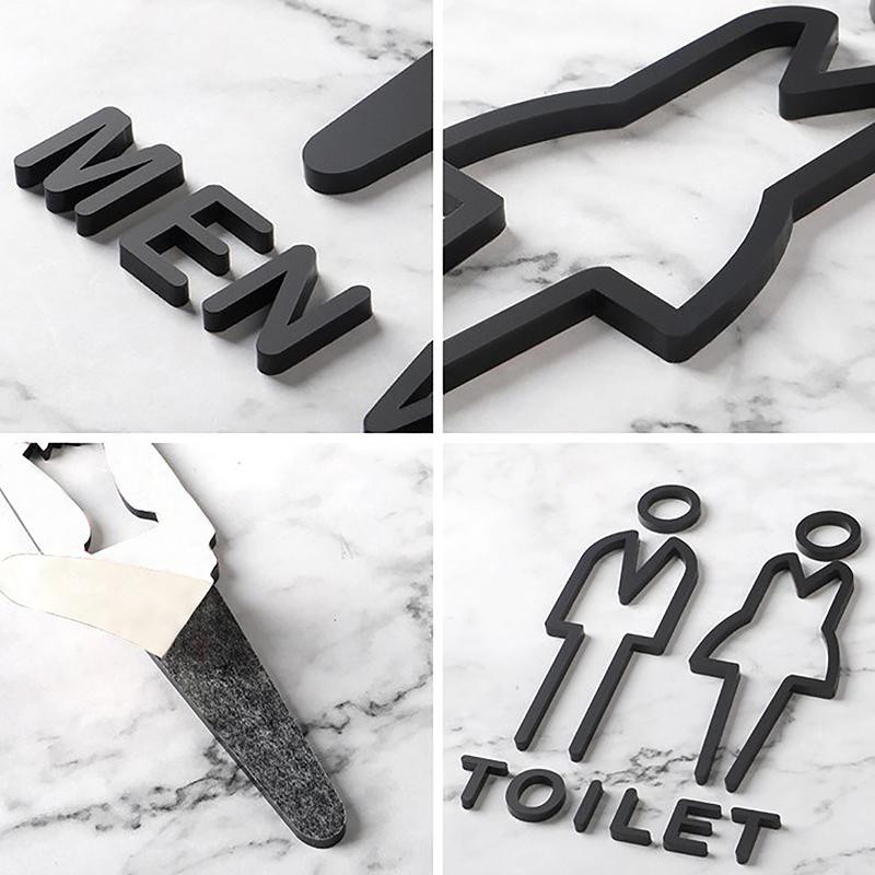 Global Pavilion Acryl-Waschraum-Schild als Unisex-WC-Tür-Wandetikett mit Aufkleber für Männer und Frauen - Bild 3