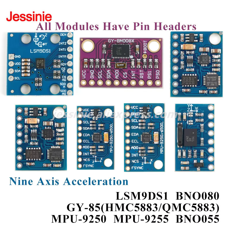 Jessinie LSM9DS1 BNO080 GY85 Neun Achsen Sensor Modul IMU mit Beschleunigungsmesser und Gyroskop in Blau - Bild 1