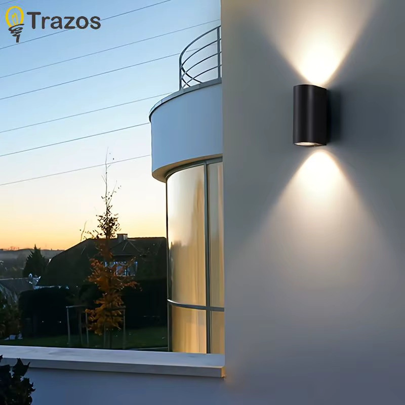 TRAZOS LED-Doppelkopf-Wandleuchte für den Außenbereich, quadratisch, Schwarz, Warmweiß - Bild 2