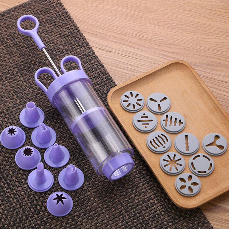 FSMHOME Cookie Presse Set mit Ausstechformen und Spritzwerkzeug aus Kunststoff für Gebäck und Kuchen - Bild 2