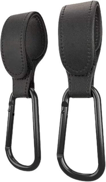 Verstellbarer Kinderwagen-Organizer aus PU-Leder in Grau für Wickeltaschen und Zubehör - Bild 1