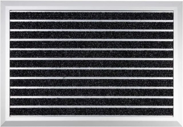 Karat Alu-Fußmatte Spectral aus Textilfaser-Rips in Anthrazit, Breite: 68 cm, Tiefe: 98 cm, Höhe: 15 cm - Bild 1