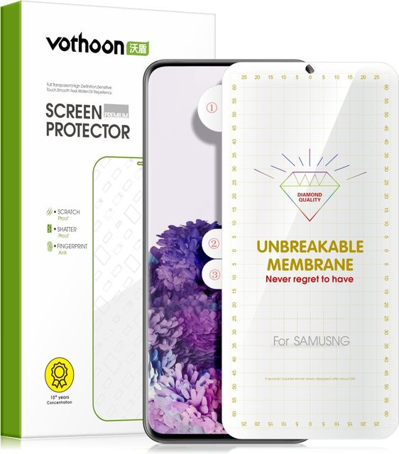 Vothoon 3D-Hydrogelfolie Displayschutzfolie für Samsung Galaxy S24 Ultra S23 Plus S22+ S21 S20 5G mit vollständiger Abdeckung, transparent - Bild 1