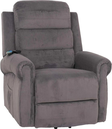 MCW Fernsehsessel K63 Relaxsessel mit Liegefunktion, Aufstehhilfe und Massagefunktion in Dunkelgrau Cord