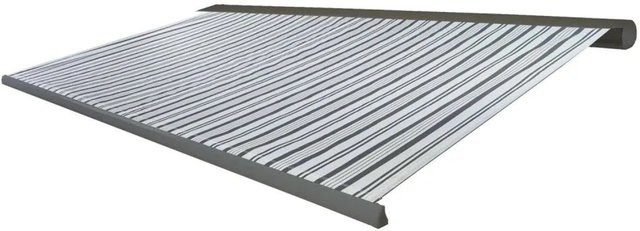 Elektrische Kassettenmarkise MCW H122 Vollkassette aus Polyester in Grau/Weiß mit grauem Rahmen, B/H: 4 x 3 m - Bild 2