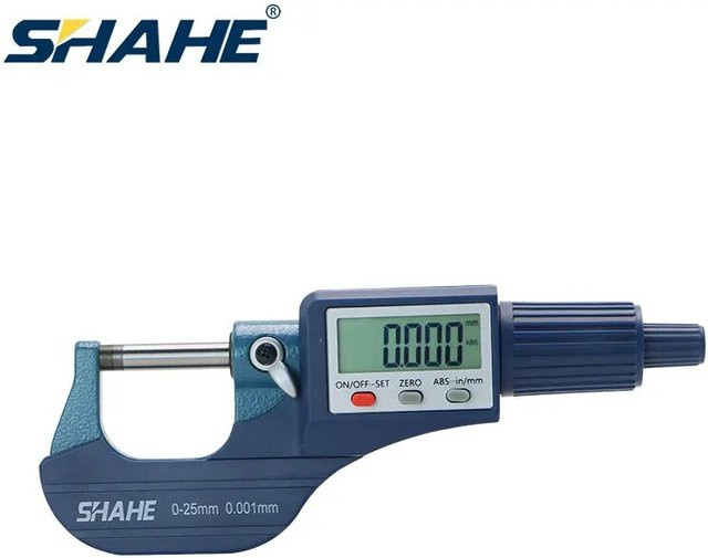 SHAHE Digitales Außenmikrometer 0-25 mm in Blau mit 0,001 mm Messgenauigkeit - Bild 1
