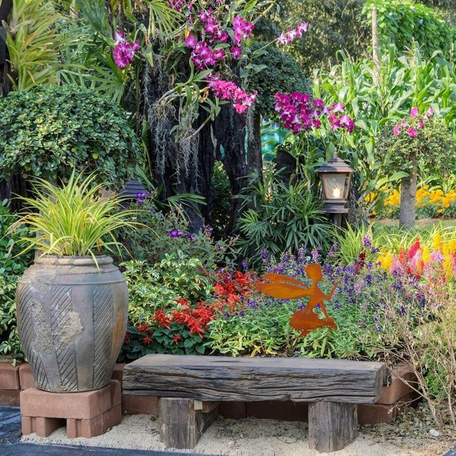 OutsideWorld Garten-Dekoration Fee Silhouette aus Metall und Eisen für Terrasse und Außenbereich - Bild 1