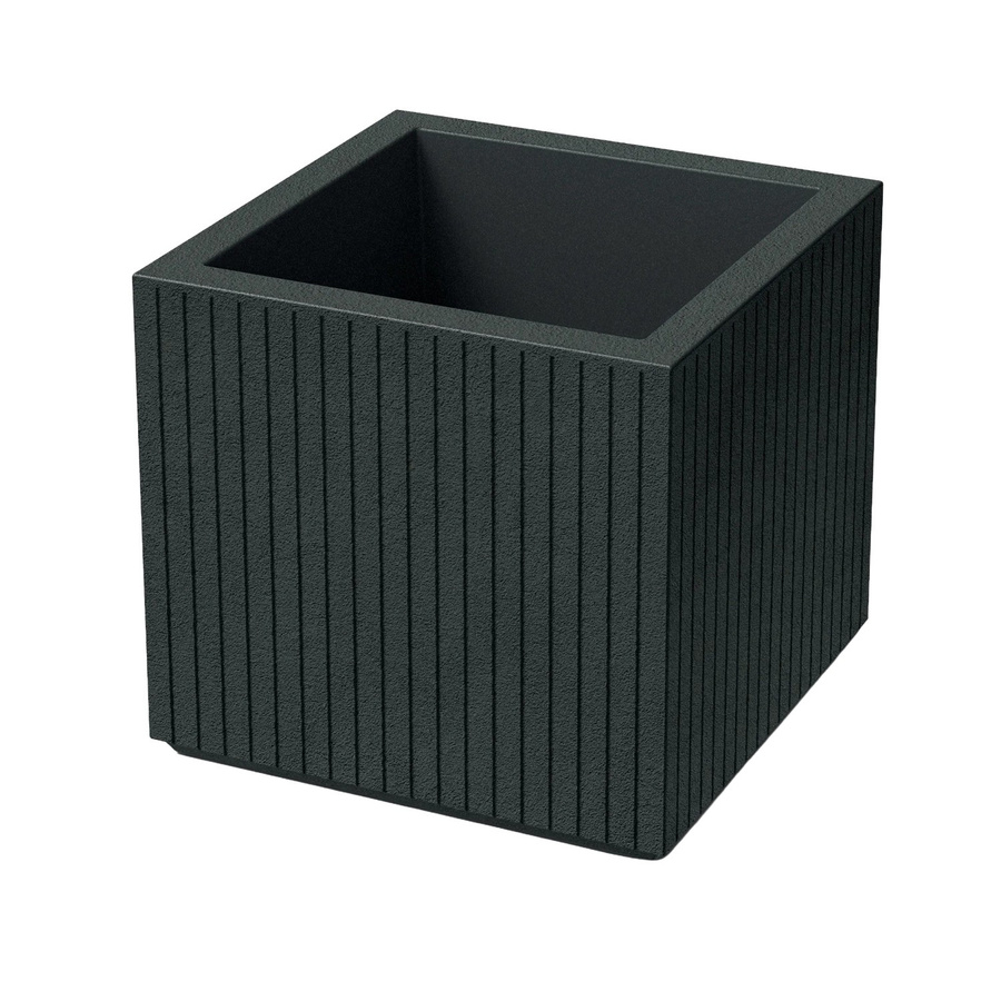 Prosperplast Blumentopf Coro Square in Charcoal, rechteckig und gerippt, B/T/H: 40 x 36 x 36 cm - Bild 2