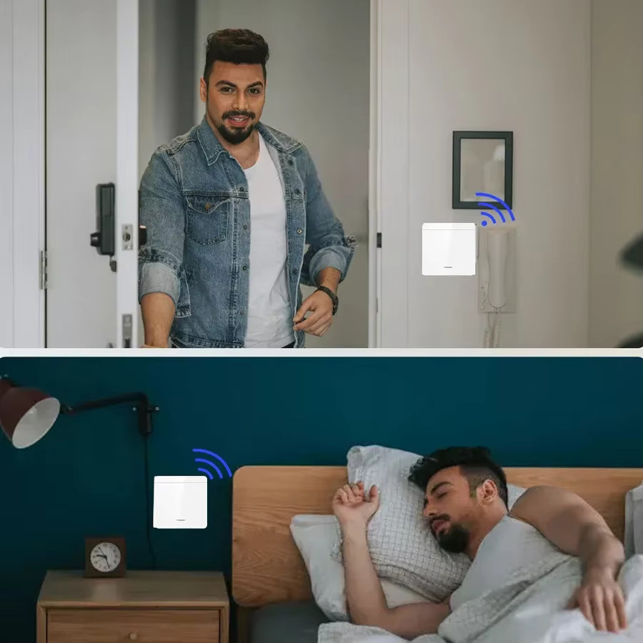GGBEE Drahtloser Licht Wand Schalter RF 433MHz Relais Empfänger in Weiß für LED Lampen - Bild 2