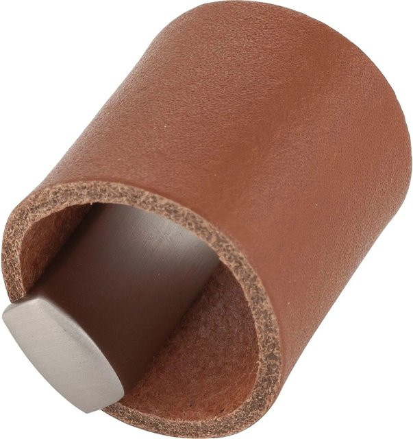 Furnipart Möbelknopf Drum La in Braun mit Leder und Edelstahl-Effekt, B: 32 mm, T: 40 mm - Bild 1