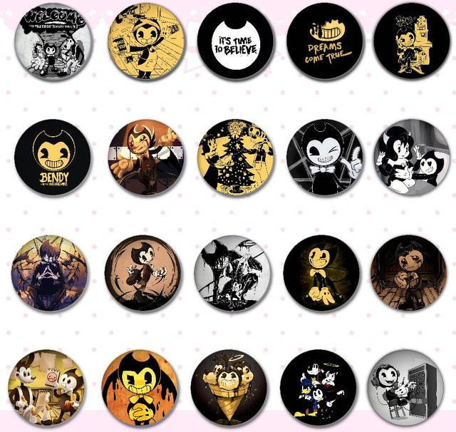 B-Bendy And The Ink M-Machines Brosche, Runde Abzeichen, Unisex - Bild 1