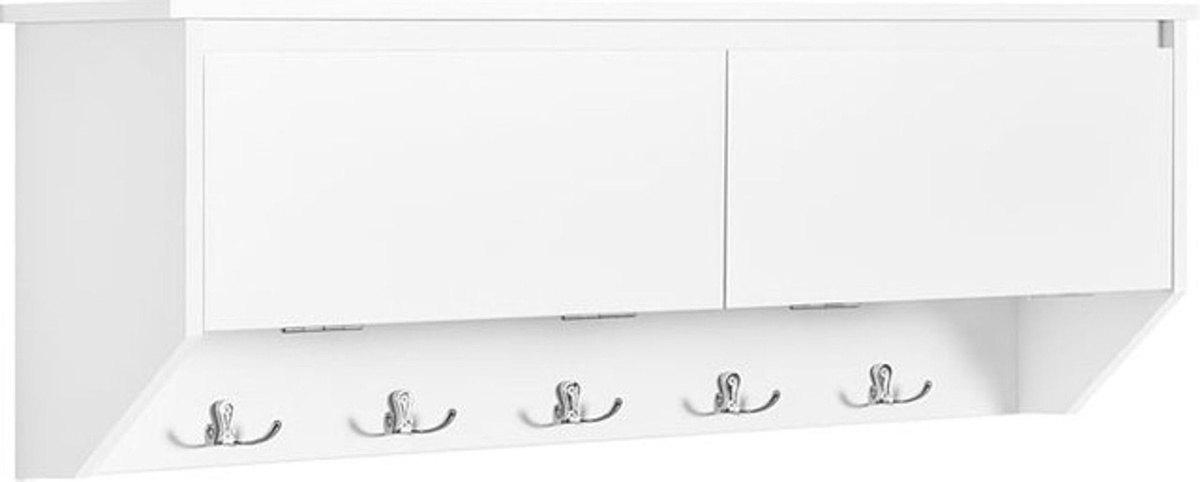 SoBuy Wandgarderobe Modern in Weiß mit 2 Drehtüren und Hängeregal, B/H/T: 80 x 30 x 20 cm - Bild 1
