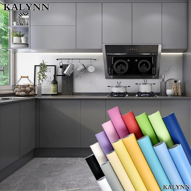 Selbstklebende Vinyl-Tapete von KALYNN in Gold, wasserfestes Kontaktpapier als Wandaufkleber für Küchenarbeitsplatten und Schränke - Bild 1