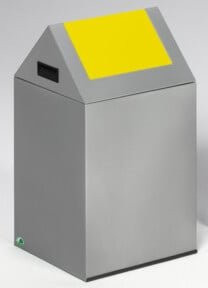 VAR Wertstoffsammelgerät WSG 40 S in Silber mit gelber Einwurfklappe, 43 l - Bild 1