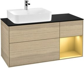 V&B Waschtischunterschrank Finion in Eiche mit beige Akzenten, Breite: 120 cm - Bild 1
