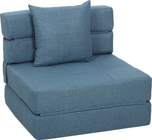HOMCOM 2-in-1 Schlafsessel und Schlafsofa klappbar mit Kissen, Dunkelblau - Bild 1