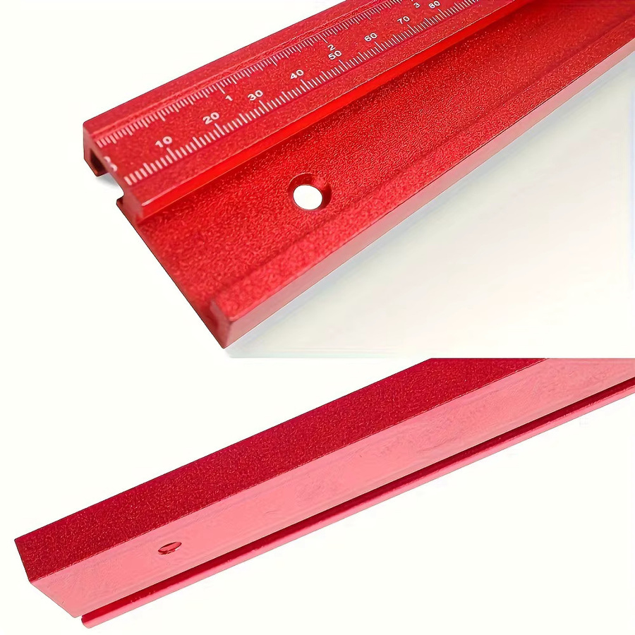 Set aus 45 Typ T-Track Holzbearbeitungsrutschen mit präziser Skala in Metrisch und Zoll sowie Limiter in Rot - Bild 5
