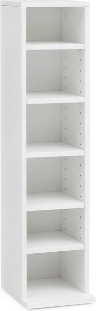 KADIMA DESIGN CD-Regal aus Holz in Braun, modernes Standregal mit 6 Fächern für CDs und DVDs, B/T/H: 90 x 20 x 20 cm - Bild 1