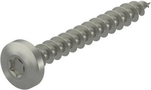 OBO Bettermann OTSP 4,0x30 A4 Spanplattenschraube aus Edelstahl, Farbe: Silber, Menge: 100 Stück, Durchmesser: 4,0 mm, Länge: 30 mm, Sechsrund - Bild 1