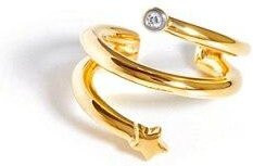 YIRAN Jewelry Manschettenohrring, 925 Silber, Gold, Zirkonia, Damen - Bild 1