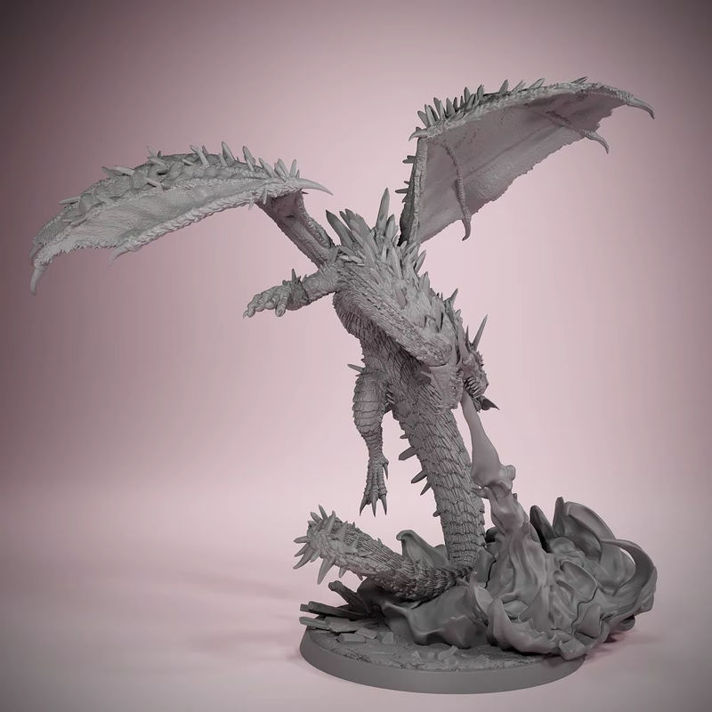 Talaris Dragon Firedragon DIY-Bausatz: 3D-gedruckte, bemalte und farbige Drachenfigur in Grau und Mehrfarbig - Bild 3