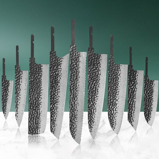 MOSTODOZO Damaszener Stahl Pariermesser Rohklinge Full Tang in Silber für DIY Japanischen Kochmesser-Stil - Bild 1