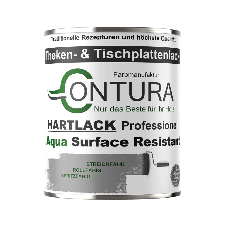 Contura Universallack und Treppenlack als Hartlack für Tischplatten, wasserbasiert, transparent, seidenmatt, 0,75 l - Bild 1