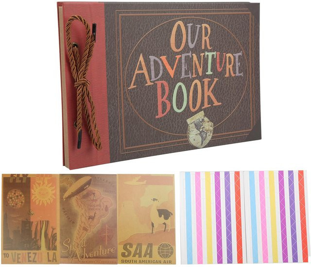 CosyHome Retro Scrapbook Fotoalbum Set mit bunten Stickern in Multicolour, B/T/H: 40 x 40 x 2 cm - Bild 1