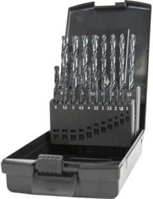 Stier Spiralbohrer-Set HSS-G DIN 338 W-Spitze aus Edelstahl, 19-teilig, Silber - Bild 1