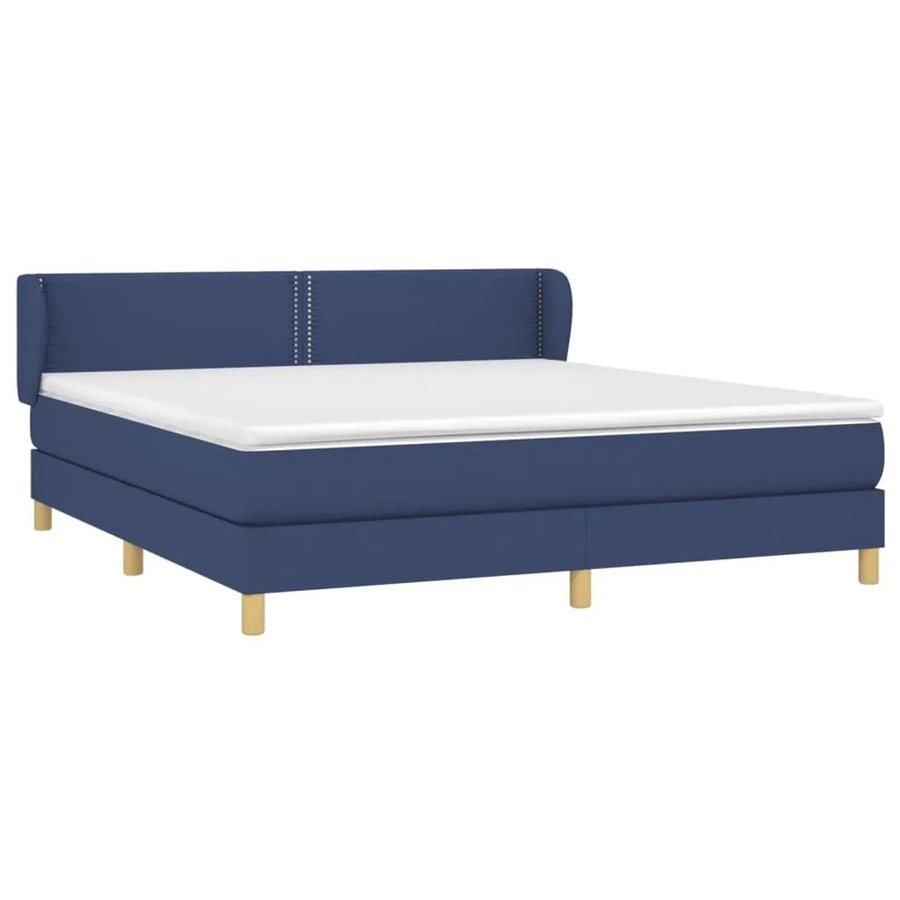 vidaXL Boxspringbett mit Matratze Hybrid-Design in Blau und Weiß, B/T/H: 180 x 200 x 183 cm - Bild 2
