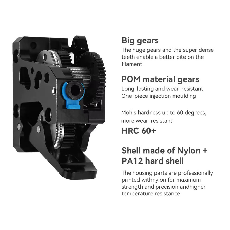 Sirol HGX LITE Dual Gear Extruder aus Hartstahl für Voron Ender 3 und CR10 Hochgeschwindigkeits-Untersetzungsgetriebe - Bild 5