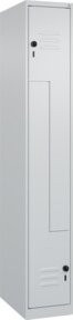 C+P Z-Spind Classic PLUS Garderobenschrank aus Stahl mit 2 Fächern und Sicherheits-Drehriegel, Grau, H x B x T: 185 x 30 x 50 cm - Bild 1