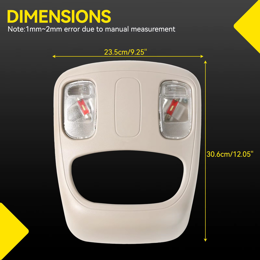 LED Innenraum-Dachleuchte für Dodge Ram 1500 2500 3500 4500 5500 Baujahre 2002-2010, Weiß, inklusive LED-Birne, Teilenummer 1DK78BD1AA - Bild 4