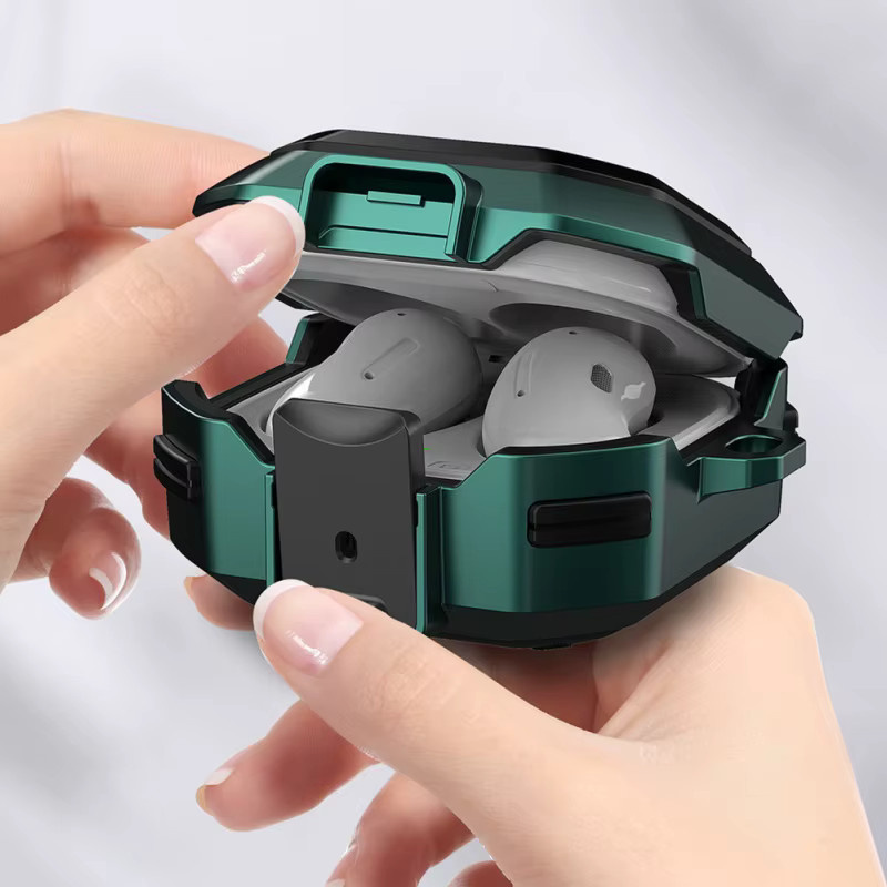 DIXSG Schutzhülle für Galaxy Buds4 / Pro Bluetooth-Kopfhörer mit Schalterverriegelung und Fallschutz in Grün - Bild 3