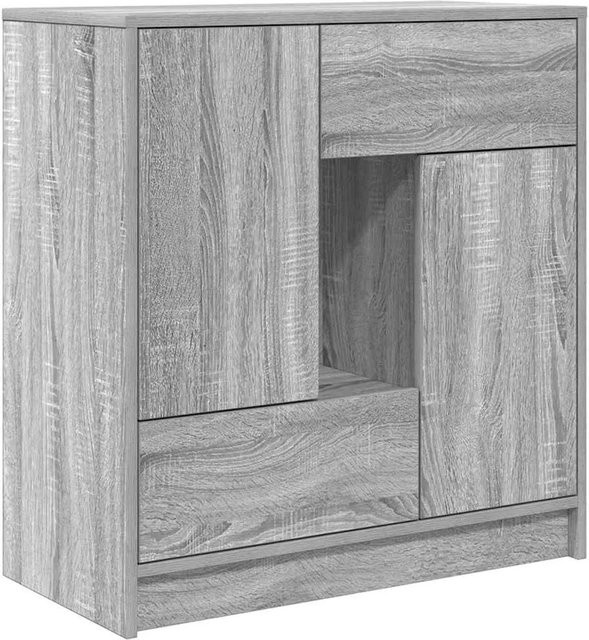 vidaXL Sideboard mit Schubladen und Türen in Grau Sonoma, B/T/H: 70,5 x 34 x 74,5 cm - Bild 1