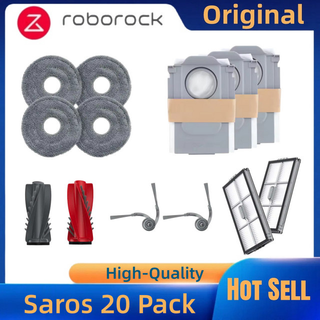 Roborock Original Zubehör Set für Saros 20/10R, Qrevo CurvX und Qrevo EdgeT mit Hauptbürste, Seitenbürste, Filter, Wischmopp und Staubbeuteln in Multicolour - Bild 1