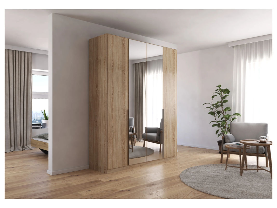 RAUCH Drehtürenschrank Alabama in Eiche Sonoma mit Spiegel, B/T/H: 181 x 54 x 229 cm - Bild 2