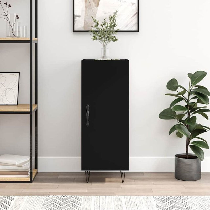 Vidaxl Schrank in Schwarz aus Holzwerkstoff mit Scharniertüren, B/T/H: 34,5 x 34 x 90 cm - Bild 1