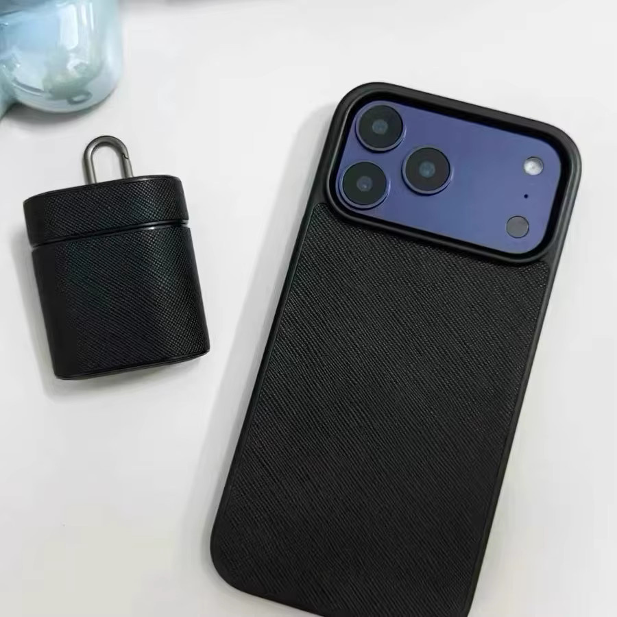 Business Schutzhülle aus Leder mit Kreuzgeflecht für Apple iPhone 17 Pro Max 16 15 14 13 12 in Schwarz mit TPU-Stoßfänger und Fallschutz - Bild 2