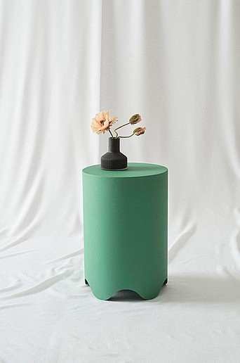 Jotex Beistelltisch BOOM rund aus Metall in Grün matt, Durchmesser: 38 cm, Höhe: 55 cm - Bild 1