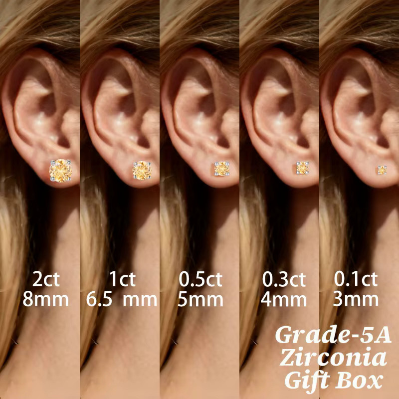 LAMVOICE Ohrstecker, Champagner-Zirkonia, Damen - Bild 4