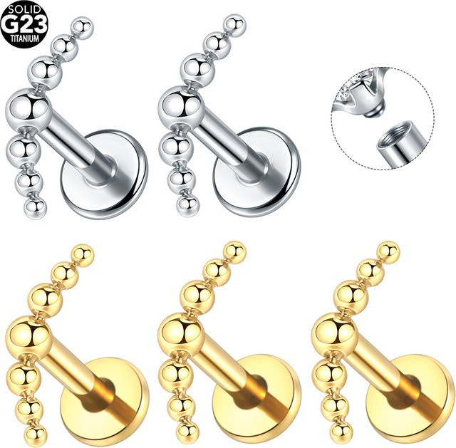 Xpircn Ohrring, Titan, Bead, Silber, Unisex - Bild 1
