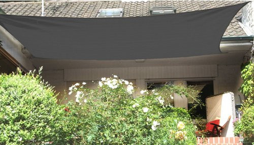 Floracord Vierecksonnensegel aus HDPE in Grau, B/T: 360 x 360 cm - Bild 3