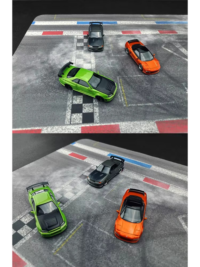 ART CROWN MODEL Straße Szene Parkplatz Racing Track, Zubehör, Maßstab 1:64 - Bild 4